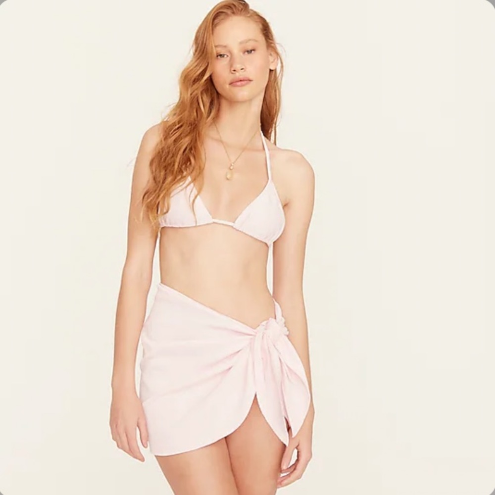 J. Crew NWT Women's  Ribbed Swim Sarong Cover Up - Pale‎ Blossom